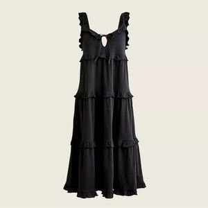 NWT JCrew Black Midi Tiered sun dress, size XS